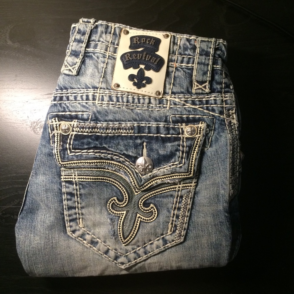 ❗️PRICE DROP❗️Rock Revival Slim Boot Men's Denim